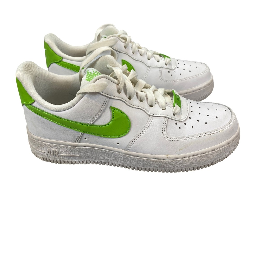Nike Air Force 1 Low White Action Green Womens Size 6 Sneakers - Picture 1 of 13